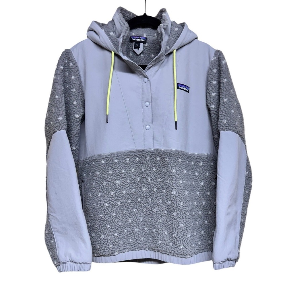 Patagonia Shelled Retro-X Pullover Hooded Salt Grey Gray Heather Women's Size XL